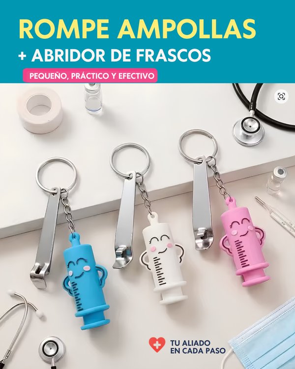 KIT ROMPE AMPOLLAS DE PLASTICO + ABRIDOR DE FRASCO