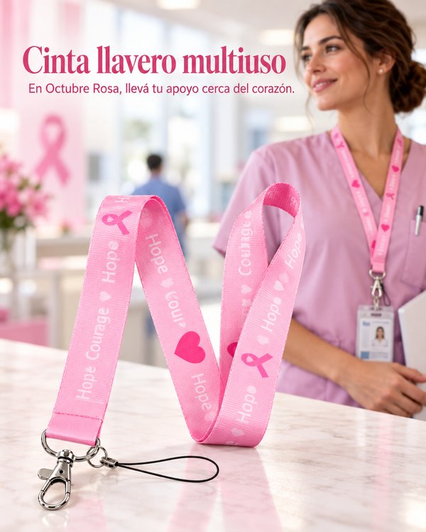 CINTA LLAVERO DE OCTUBRE ROSA