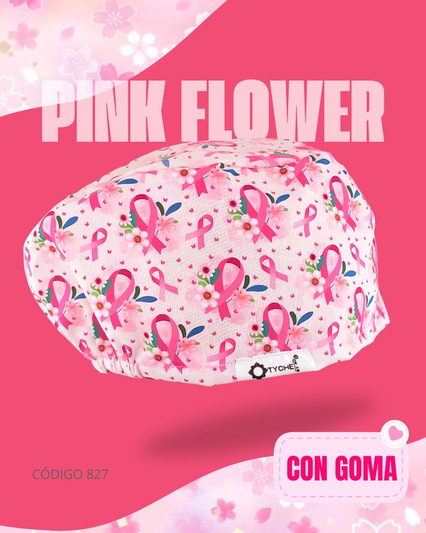 GORRITA PINK FLOWER OCTUBRE ROSA CON GOMA