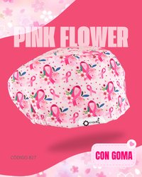 GORRITA PINK FLOWER OCTUBRE ROSA CON GOMA