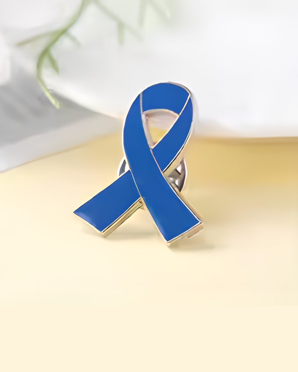 BROCHE METALIZO LAZO AZUL