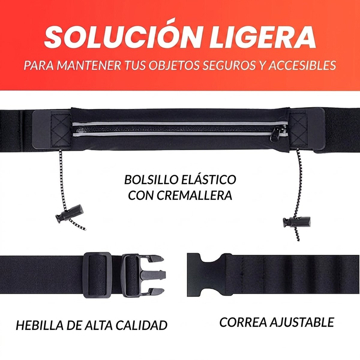 RIÑONERA 3 EN 1 . Con porta dorsal y geles - 4