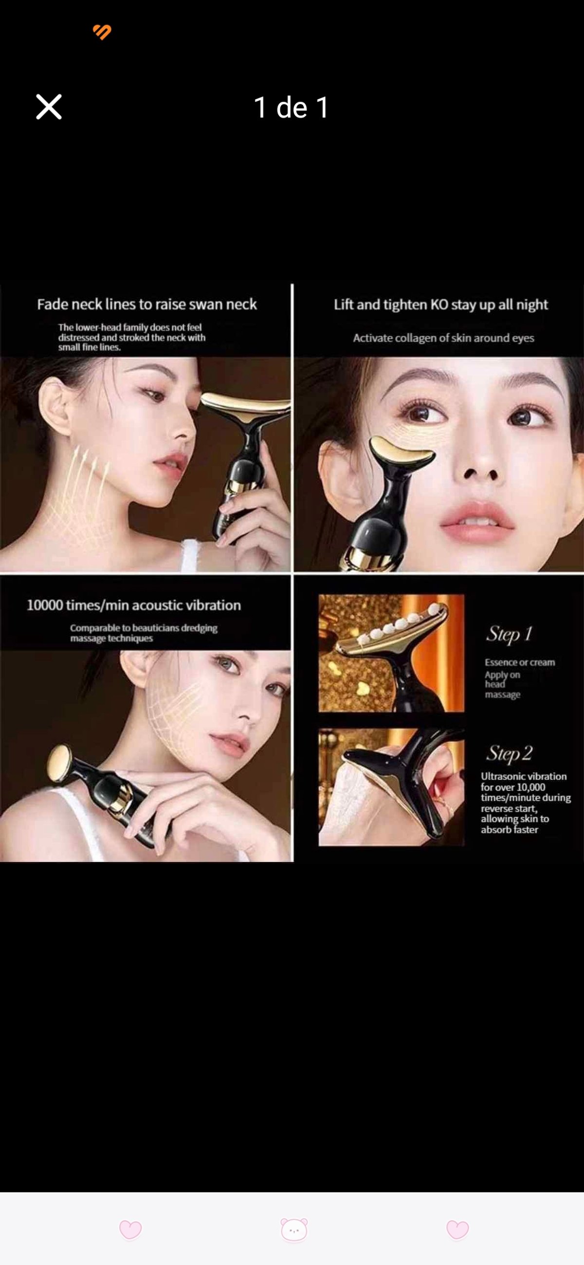 Masajeador facial con 3 cabezales - 2