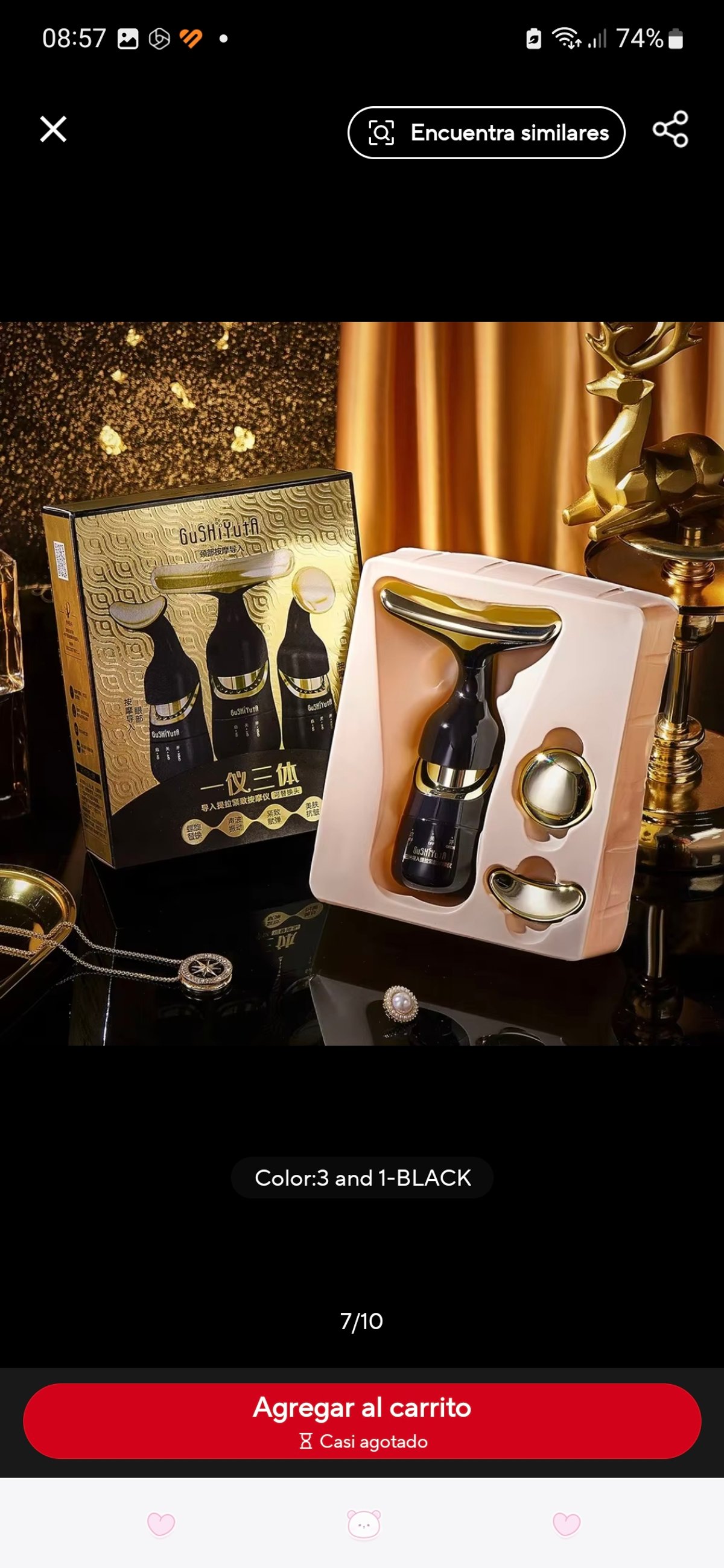 Masajeador facial con 3 cabezales