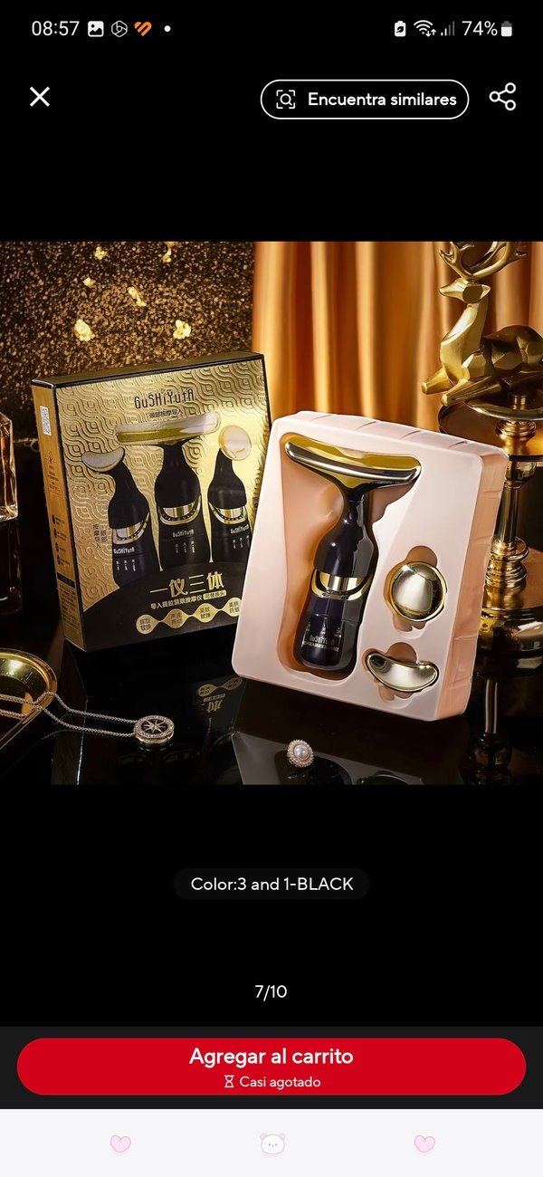 Masajeador facial con 3 cabezales