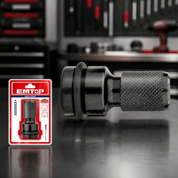 Adaptador de impacto 1/2" a 1/4" HEX. Emtop
