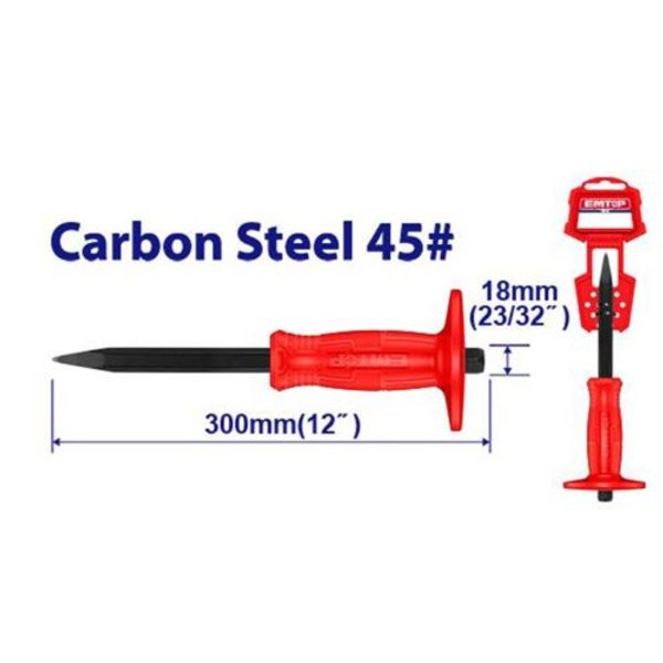 Cincel punta plana 30 cm empuñadura plastica