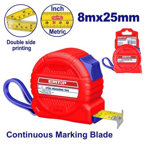 Cinta metrica Retractil 8m x 25mm