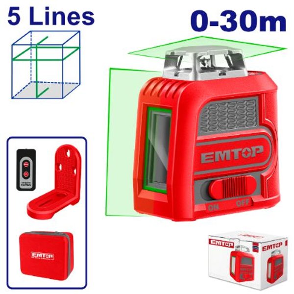Auto nivelador laser Verde 30m. Con estuche y soporte.