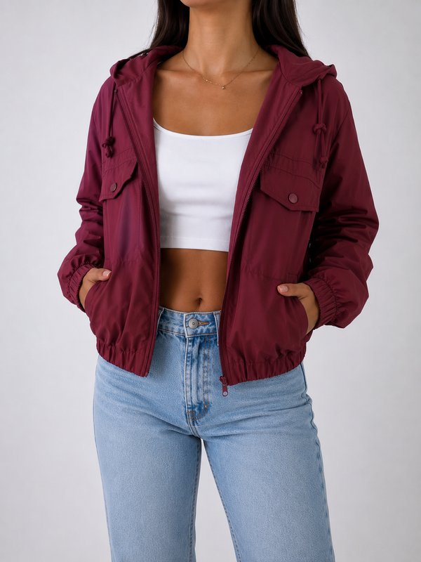 CHAQUETA BOMBER CON CAPUCHA 