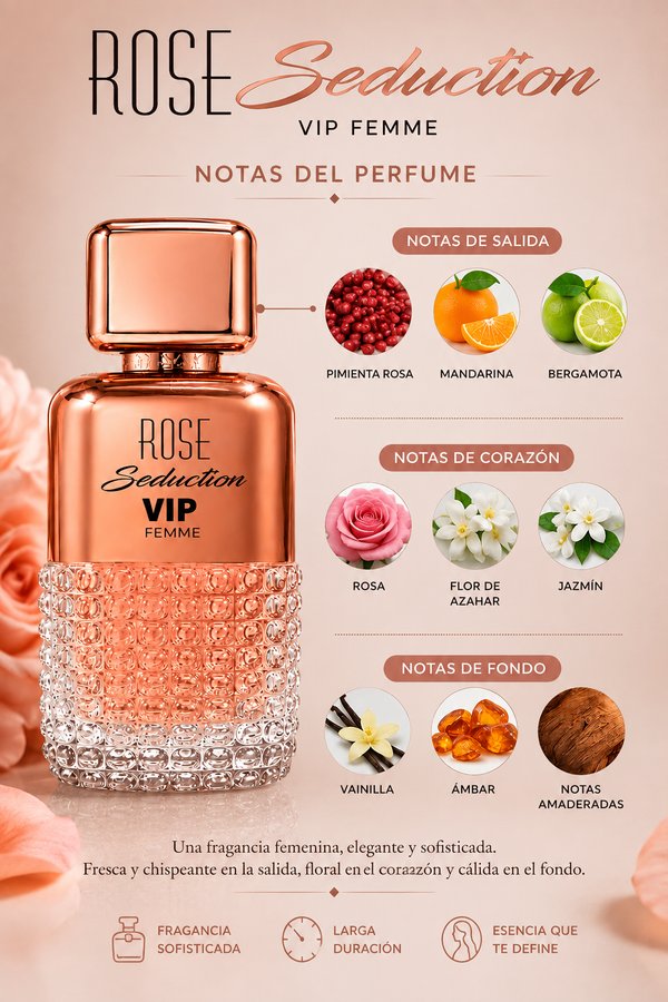 ROSE SEDUCTION - VIP POUR FEMME 100 ML