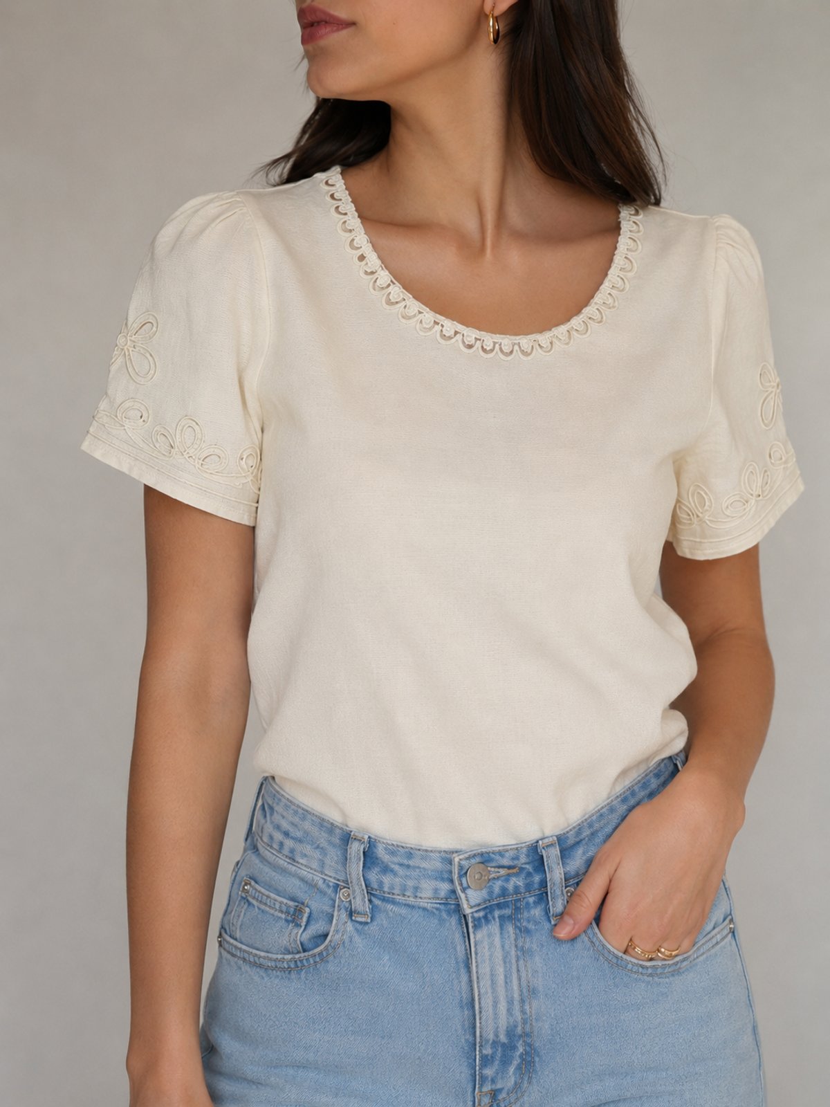 BLUSA C/ DETALLE DE ENCAJE  - 2