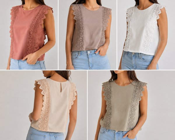 BLUSA SIN MANGA BORDADO