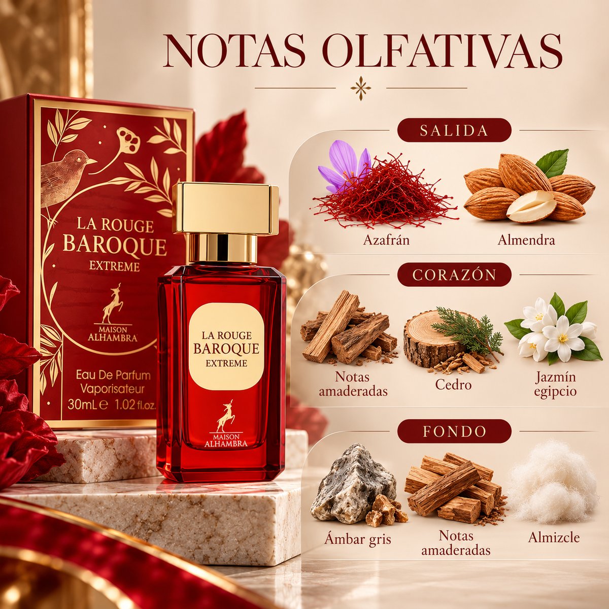 MAISON ALHAMBRA LA ROUGE BAROQUE EXTREME 30 ML - 4
