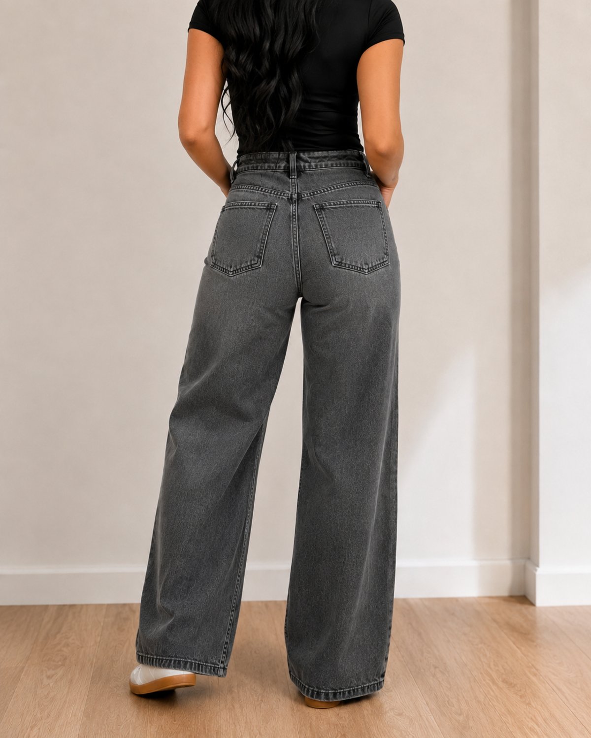 JEANS WIDE LEG ATENAS GRIS#07005596 - 2