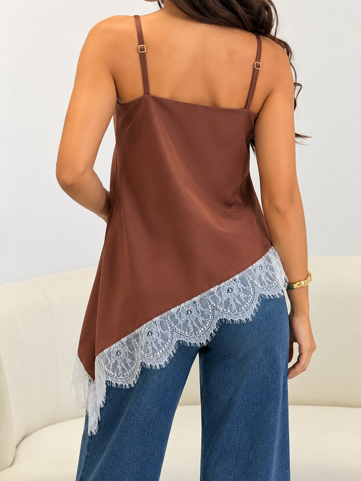BLUSA IRREGULAR CON ENCAJE /1874 - 2