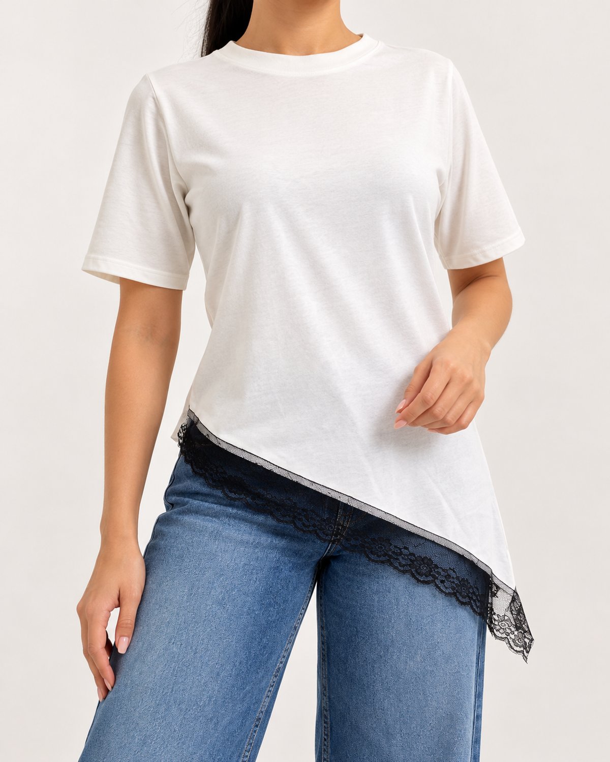REMERA IRREGULAR C/ ENCAJE  - 2