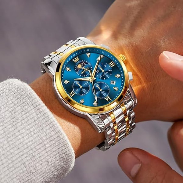 OLEVS 2871 Reloj de Lujo Para Hombre Color Azul