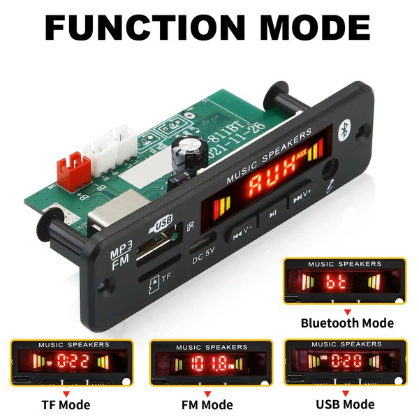 MP3 WMA WAV APE placa decodificadora manos libres Audio para coche micrófono USB TF FM Radio Mp3