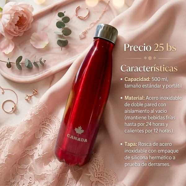Tomatodo rojo de acero inoxidable de 500 ml