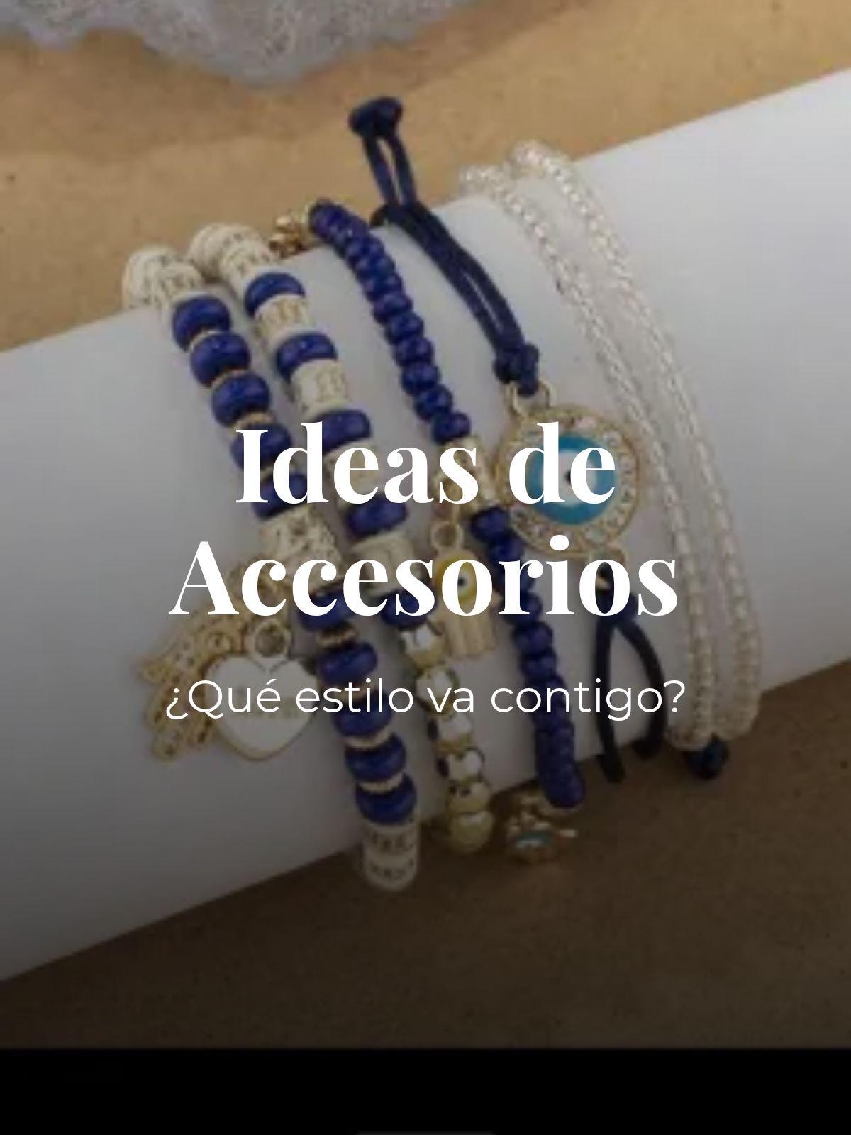 Pulseras de cuentas azules y blancas