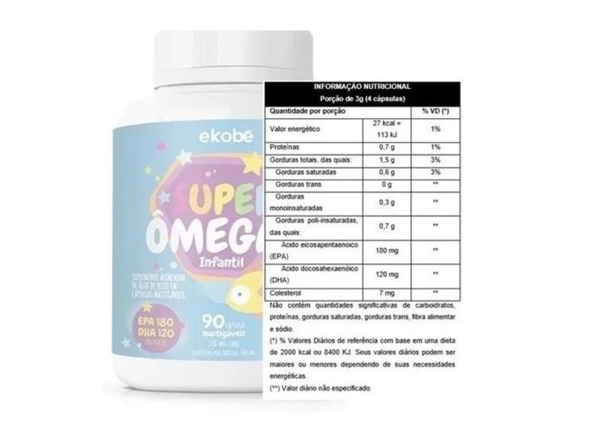 Omega 3 infantil 90 gomitas masticable sabor cereza 