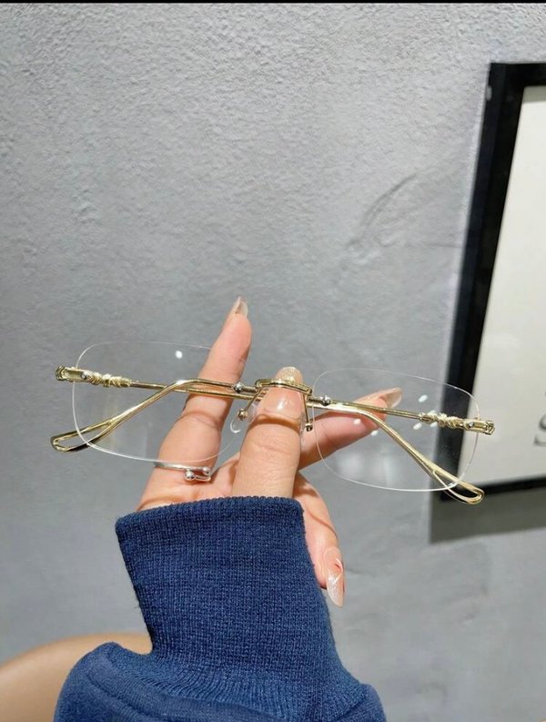 Y2K "Cyber-Ghost" Rimless Glasses