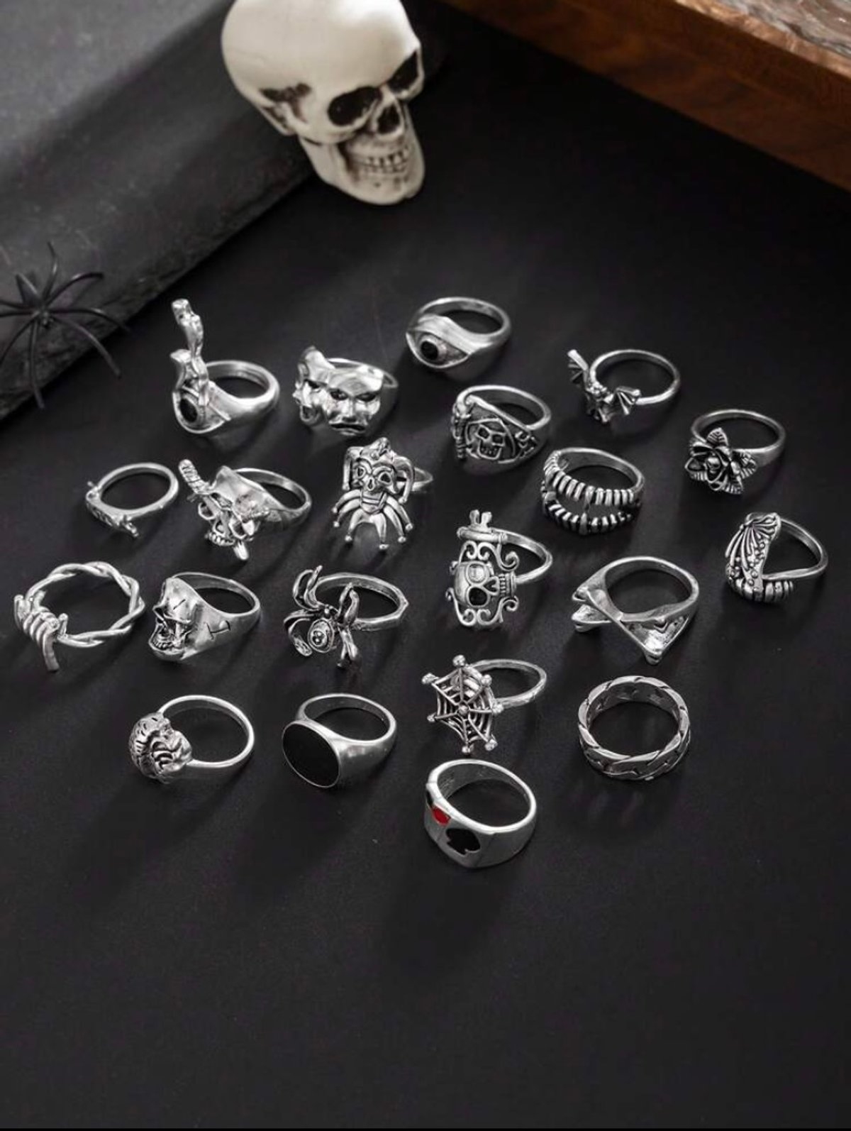 Cyber Goth Ring Set - 4