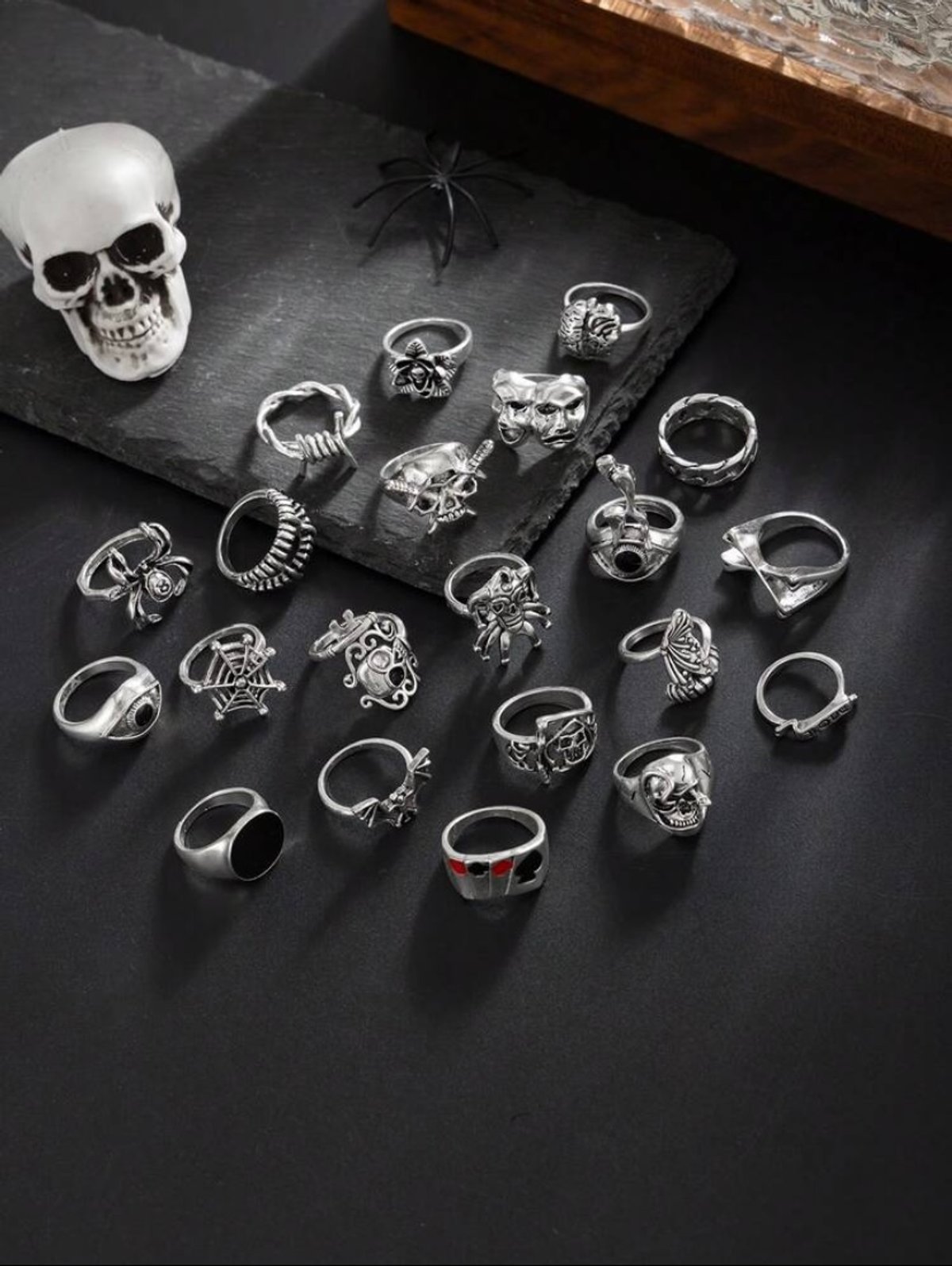 Cyber Goth Ring Set - 3