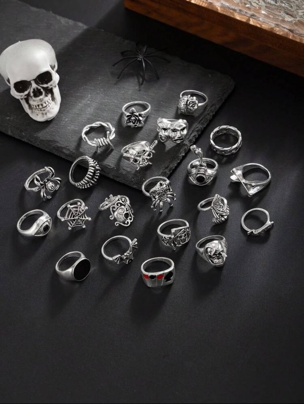 Cyber Goth Ring Set