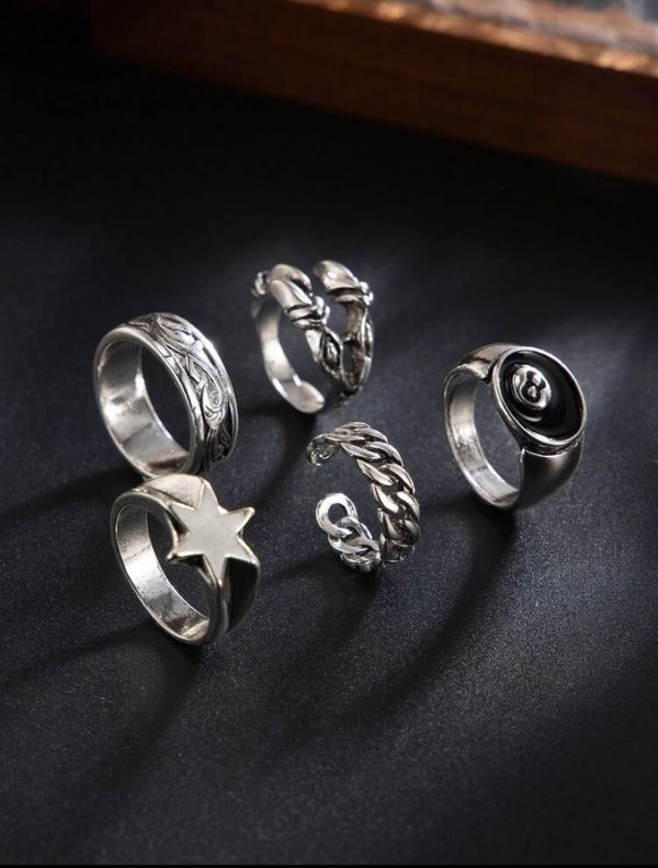 Cyber Goth Ring Set
