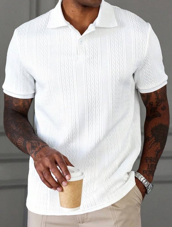 Polo Blanco con Textura
