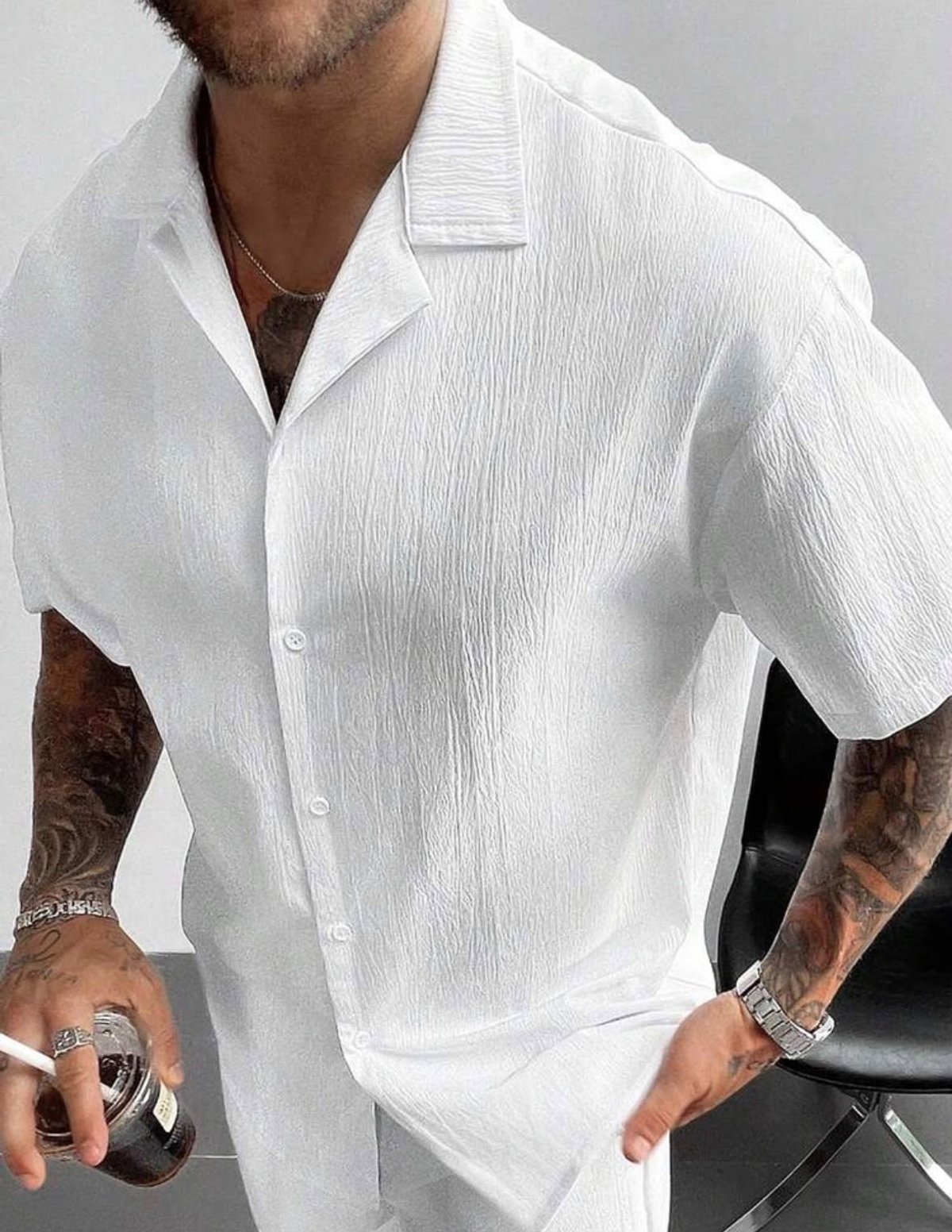 Camisa de Manga Corta Blanca - 2