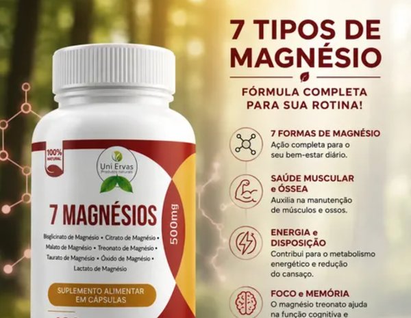 Suplemento de 7 magnesios Uni Ervas