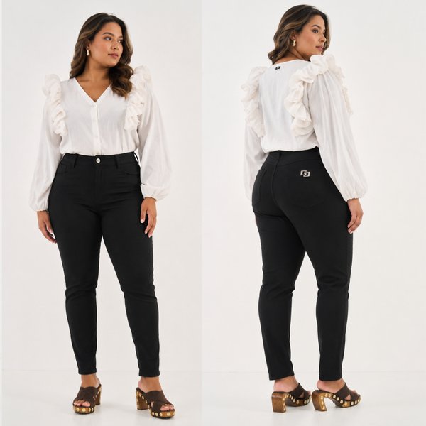 Pantalón de Sarga Bruna de Corte Recto – Colcci