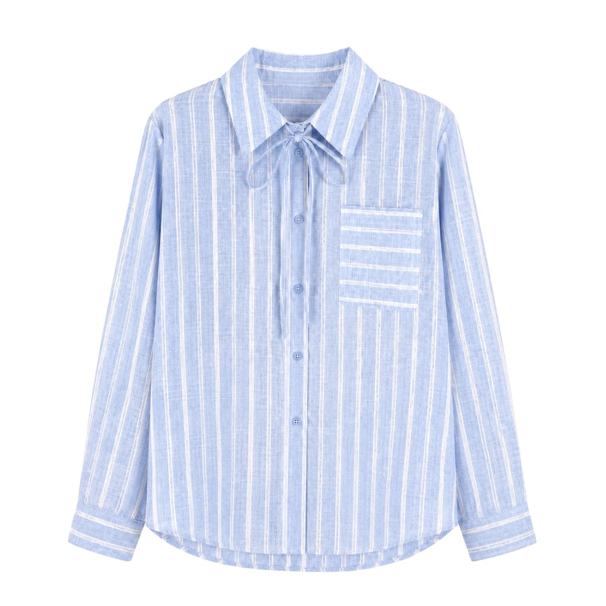 Camisa de Cambraia de Teñido Rayada Azul – Gatos e Atos - 2