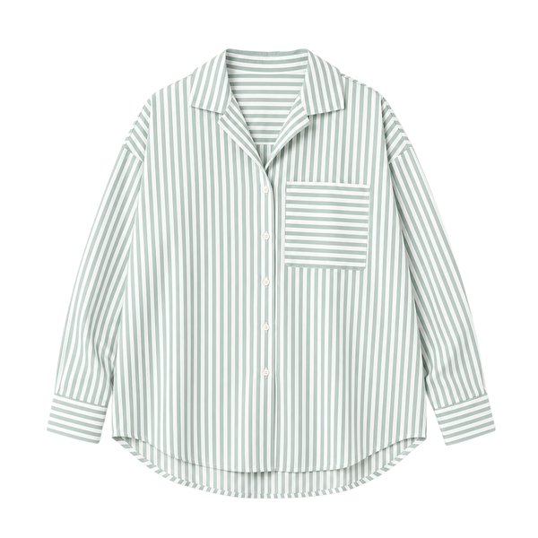 Camisa de Tricolina con Elastano a Rayas Verdes – Gatos e Atos