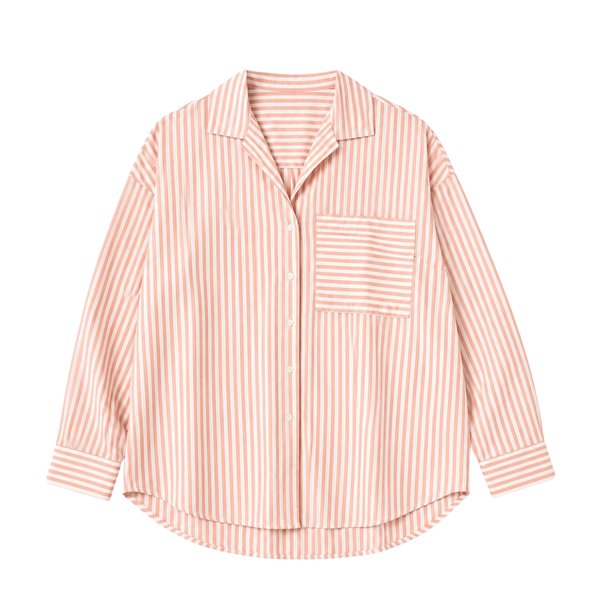 Camisa de Tricolina con Elastano a Rayas Rosas – Gatos e Atos
