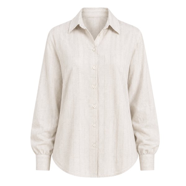 Camisa de Viscosa con Lino y Rayas de Lurex – Gatos e Atos