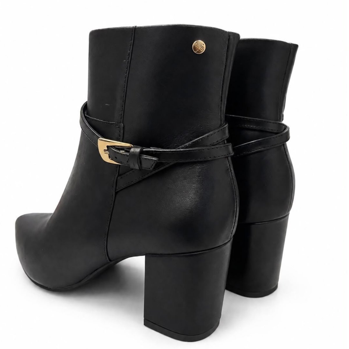 Bota Femenino Lia Line Tacón 10 cm con Hebilla Lateral Negro - 2