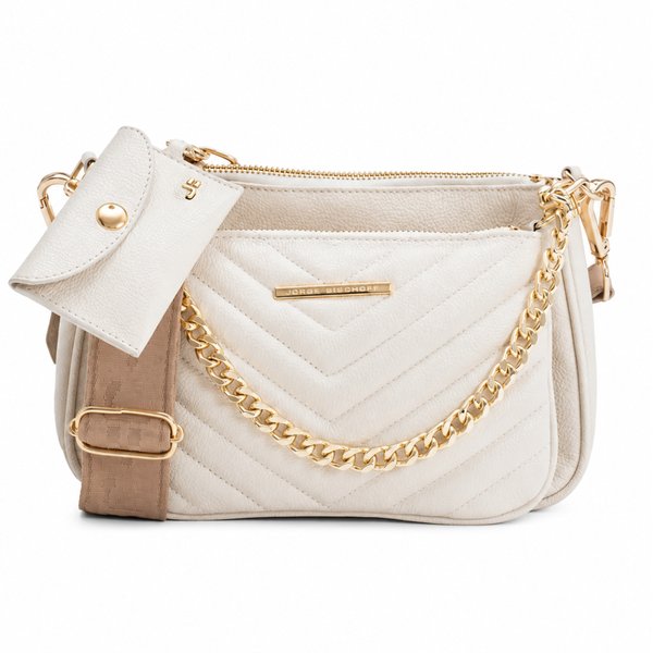 Bolso Transversal de Cuero 3 en 1 Brûlée (Off White) – Jorge Bischoff