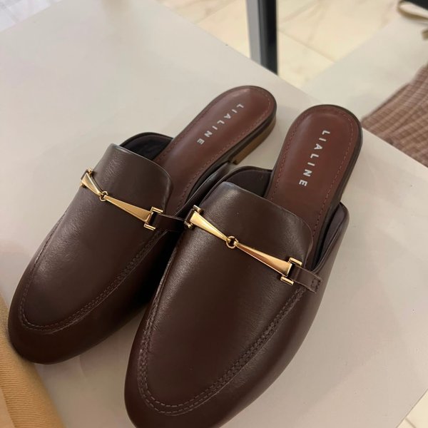 Mule Couro Marrom Lia line