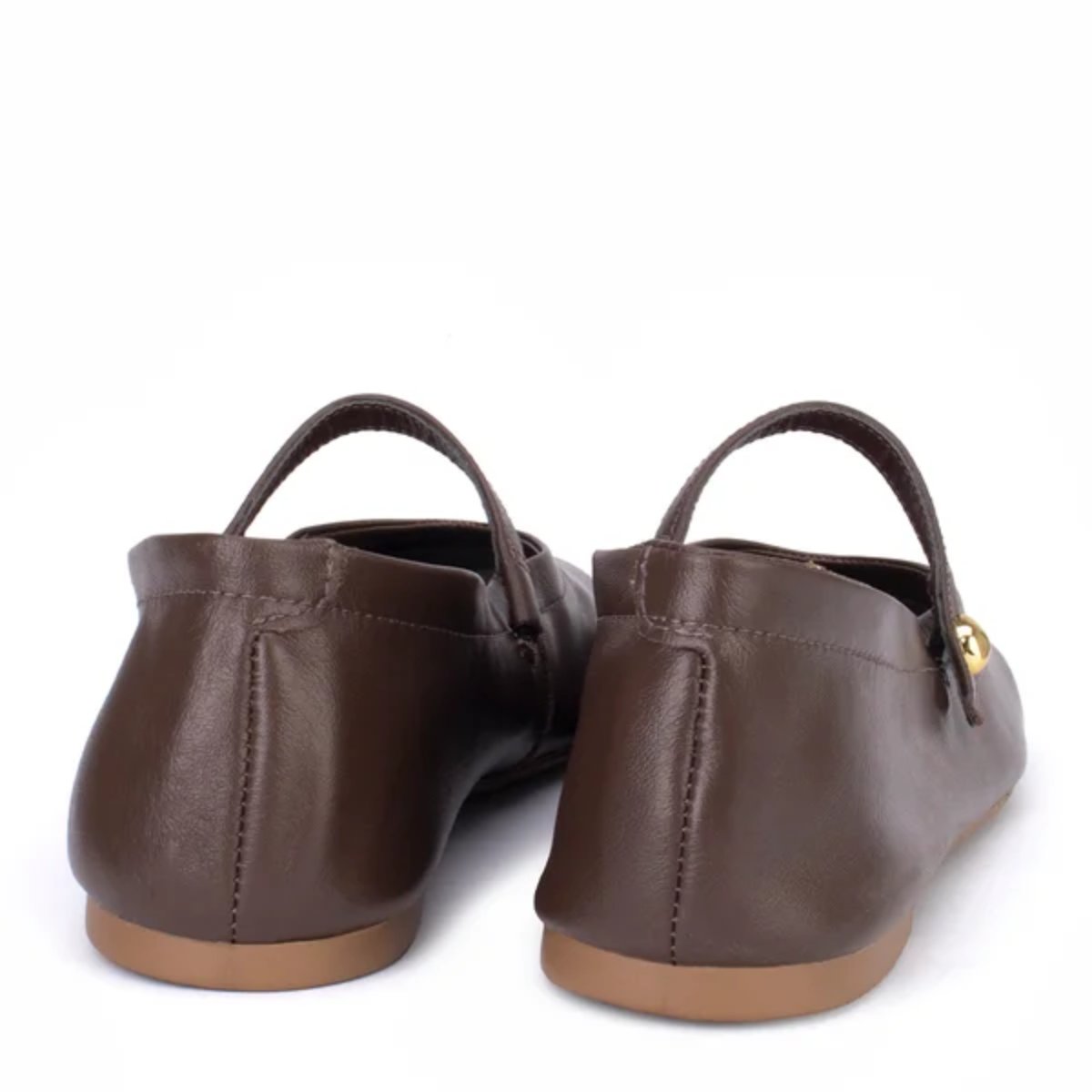 Bailarina de Cuero Mary Jane con Tira Fina y Punta Redonda – Lia Line - 3