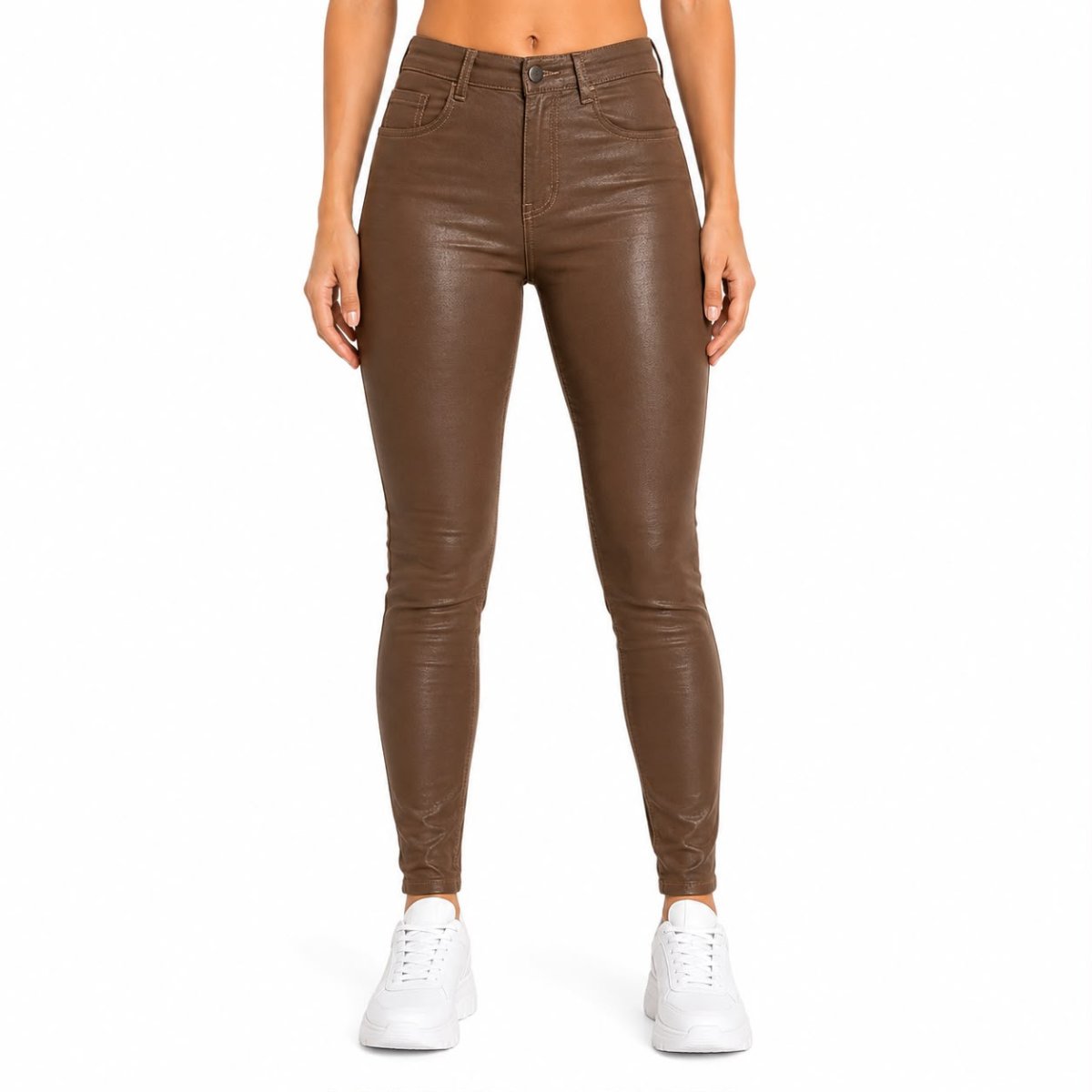 Pantalón Resinado Color Marrón Caramelo – Marca Nacional (PIEZA DE LA LIVE) - 3