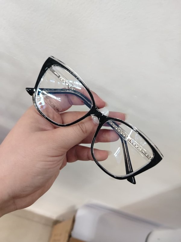 Armazón negro dama acetato 