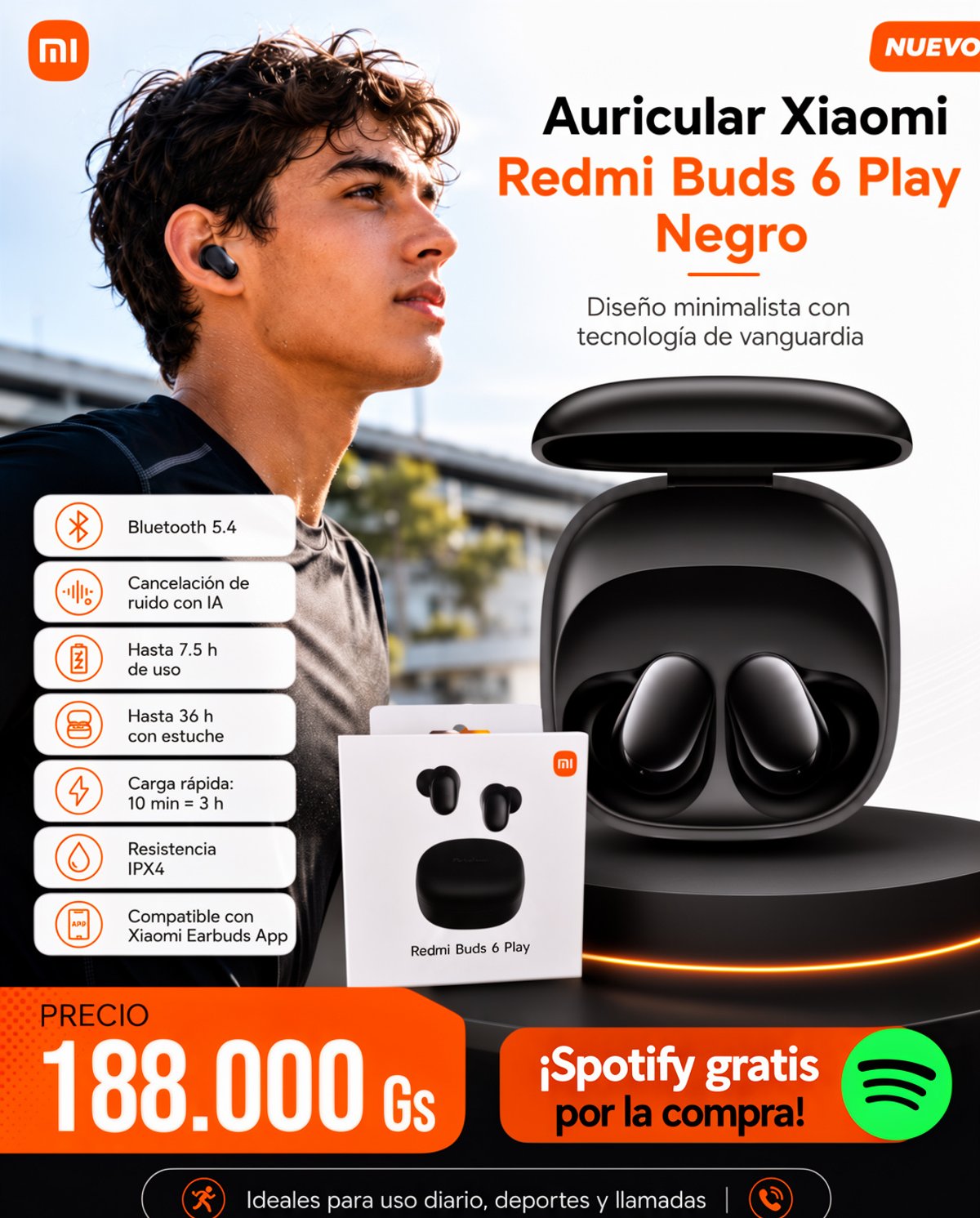 🎧 Xiaomi Redmi Buds 6 Play Negro