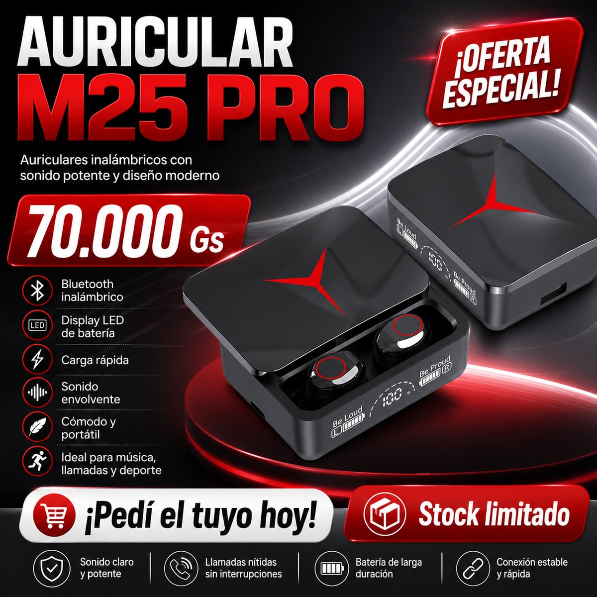 Auriculares Inalámbricos M90 Bluetooth