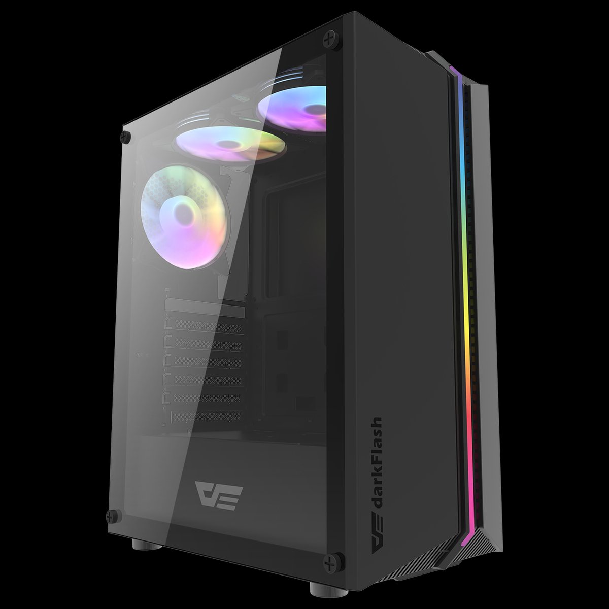 Gabinete Gamer DarkFlash DK151 RGB Mid Tower - Negro