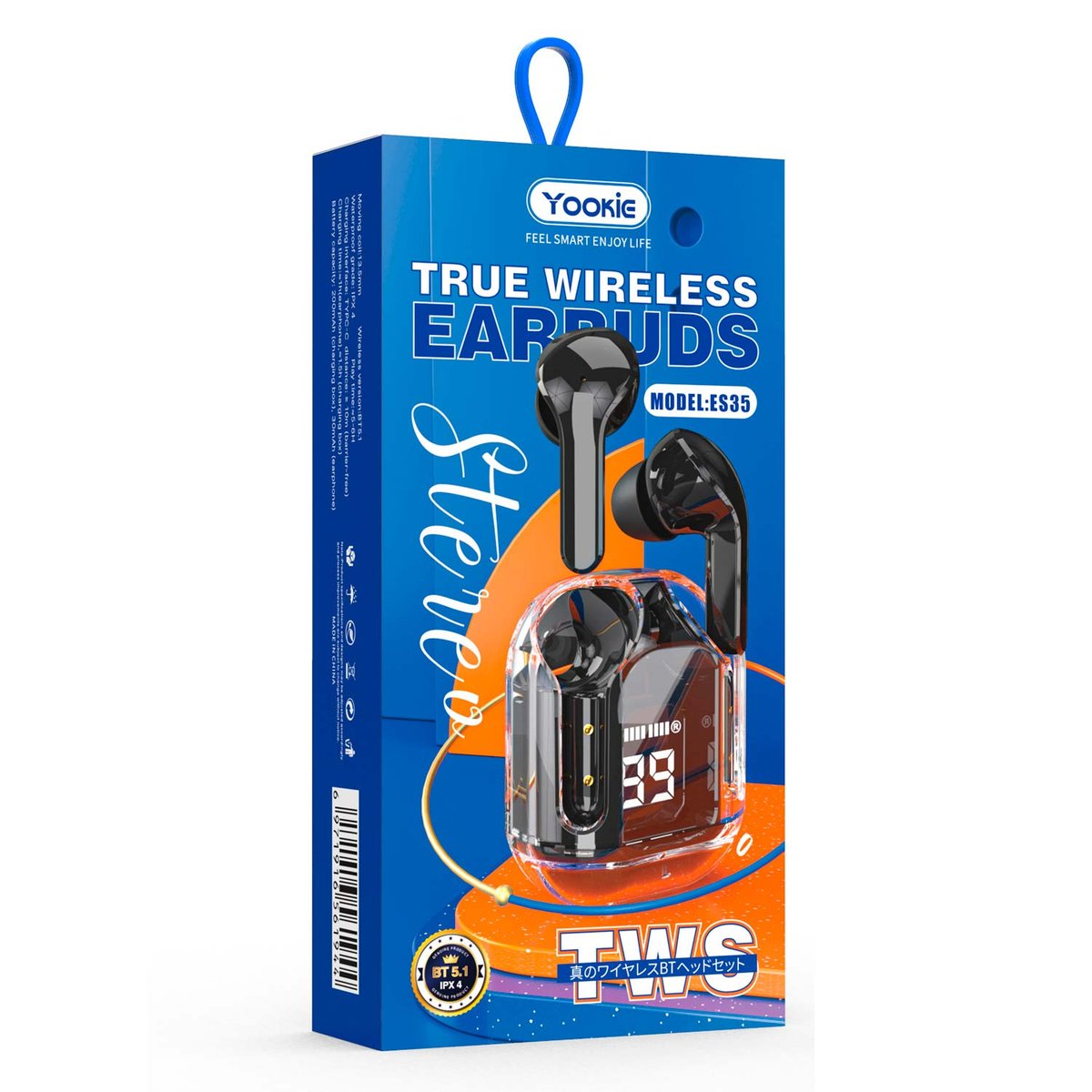 Auricular Yookie ES35 TWS Wireless - Rosa - 3