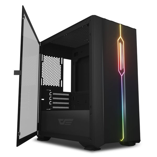 Gabinete Gamer Darkflash DLM23 Mid Tower - Negro (Caja Dañada y Detalles)